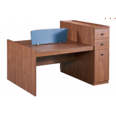 职员办公桌 双人工位 对桌带高柜 20506双人办公位