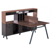 职员办公桌 带柜带资料架办公桌 二人位 D508-15双人办公位